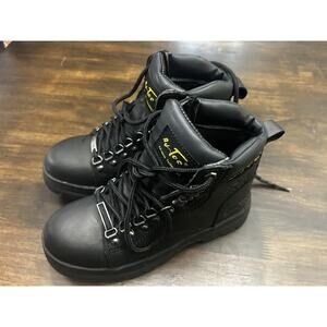 AdTec Women F2413 Steel Toe Work Boots- Black Leather, US 7 New NWOB